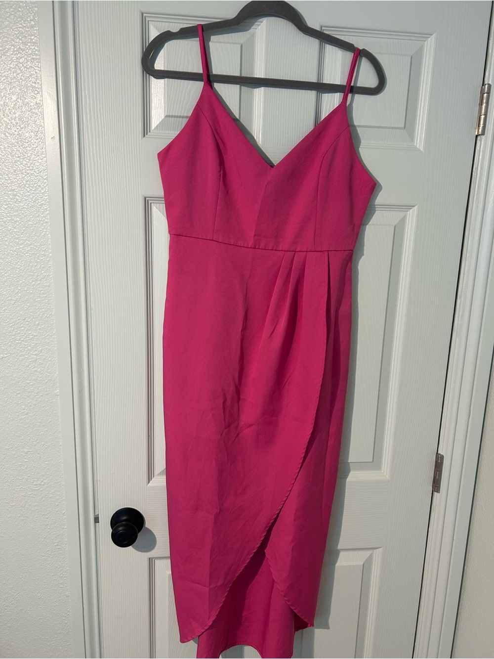 Fuchsia Spaghetti-Strap Midi Dress